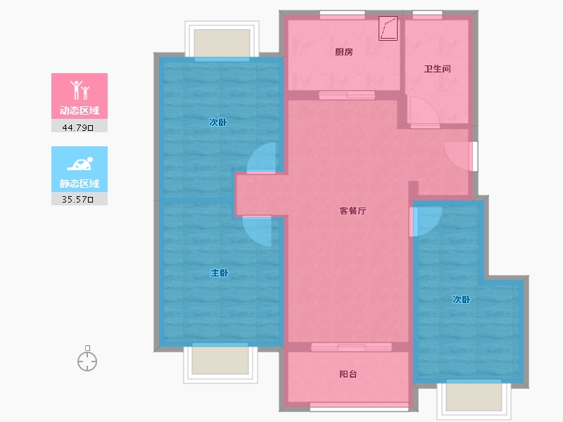 上海-上海市-龙信御澜天樾-71.00-户型库-动静分区