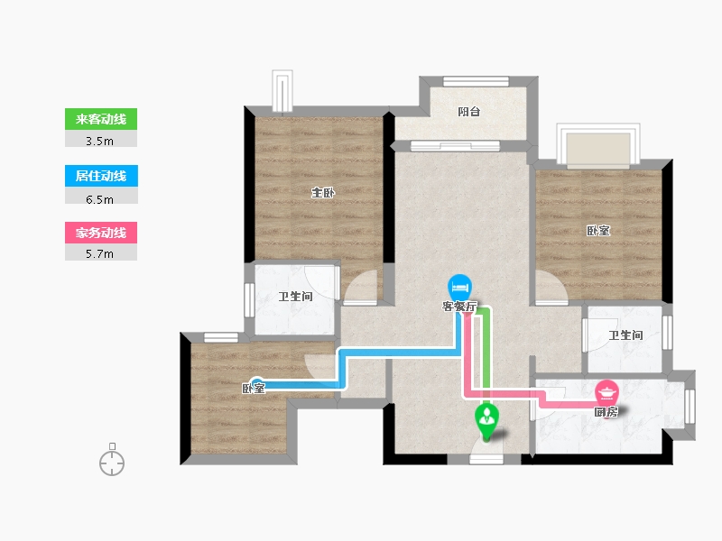 广东省-广州市-合景保利·香樾四季花园-71.68-户型库-动静线