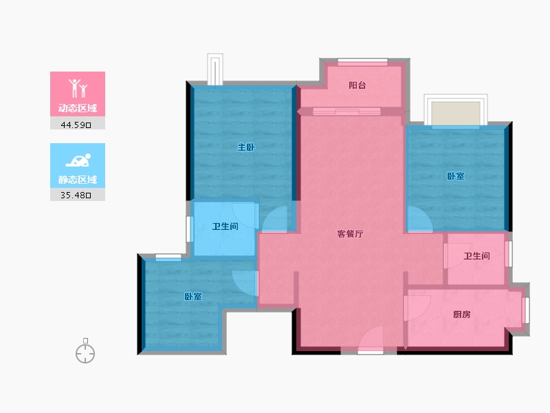 广东省-广州市-合景保利·香樾四季花园-71.68-户型库-动静分区