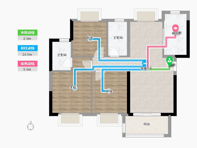 广东省-广州市-合景保利·香樾四季花园-77.40-户型库-动静线