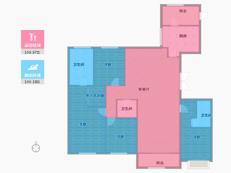 上海-上海市-古北中央公园-194.96-户型库-动静分区