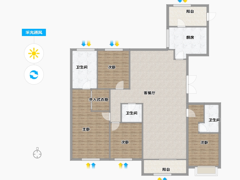 上海-上海市-古北中央公园-194.96-户型库-采光通风