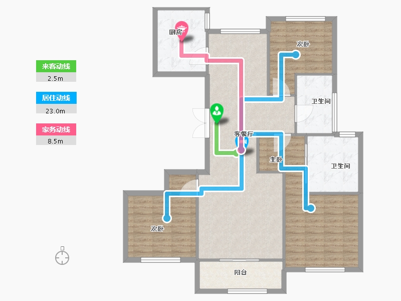 上海-上海市-古北中央公园-108.46-户型库-动静线