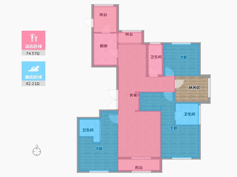 上海-上海市-古北中央公园-132.12-户型库-动静分区