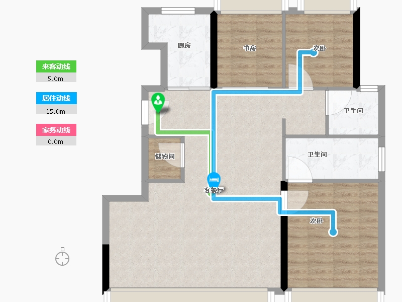 辽宁省-大连市-富力东堤湾畔-86.40-户型库-动静线