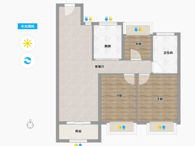 上海-上海市-上海蟠龙天地-78.14-户型库-采光通风