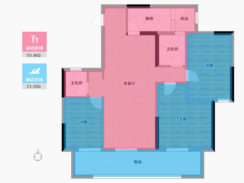 贵州省-贵阳市-宝能国际会展城-92.68-户型库-动静分区