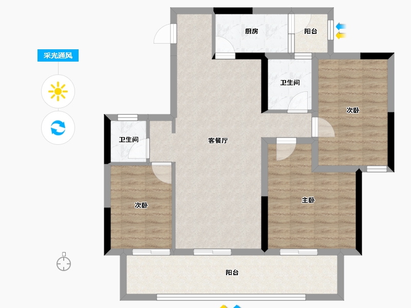 贵州省-贵阳市-宝能国际会展城-92.68-户型库-采光通风