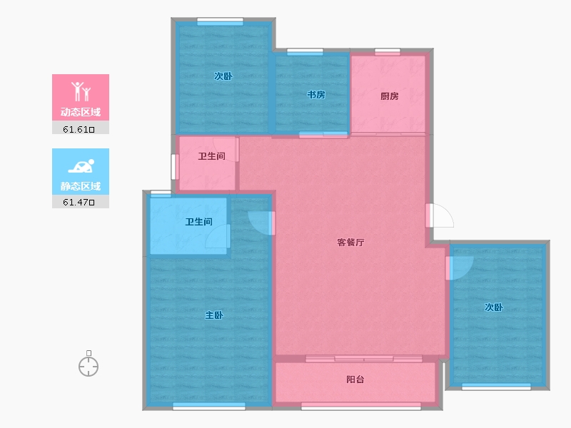 浙江省-宁波市-万科·海潮映月-111.77-户型库-动静分区