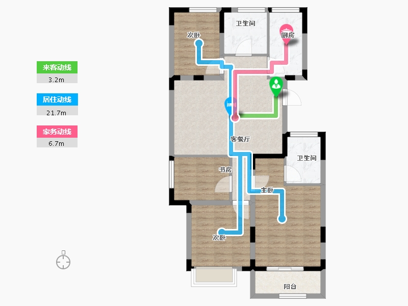 上海-上海市-宝珀公寓-96.29-户型库-动静线