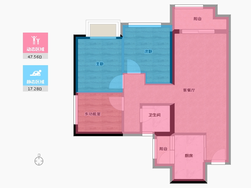 广东省-广州市-品实云湖花城-57.18-户型库-动静分区