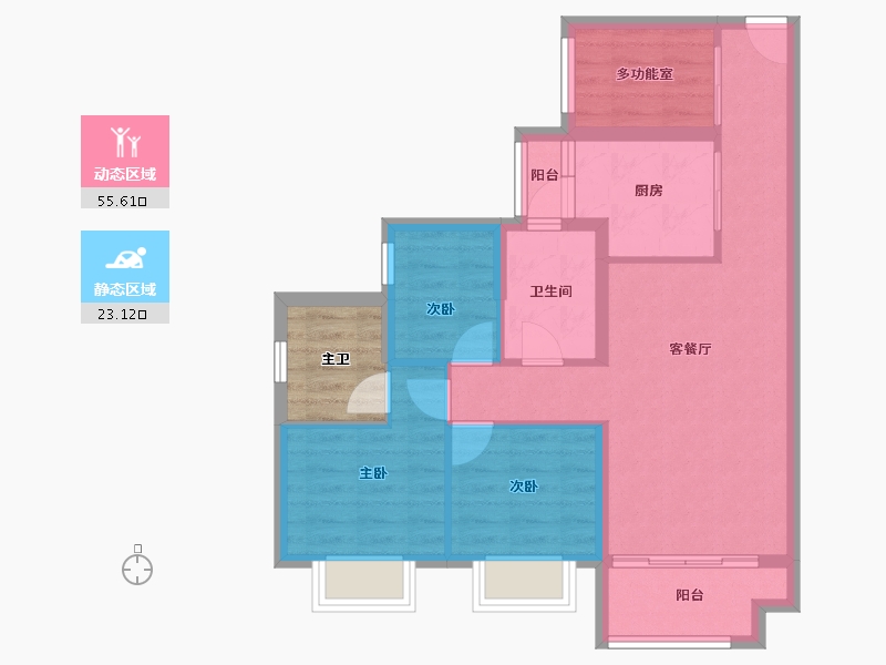 广东省-广州市-品实云湖花城-73.90-户型库-动静分区