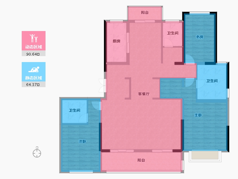 江苏省-常州市-花语江南-140.00-户型库-动静分区