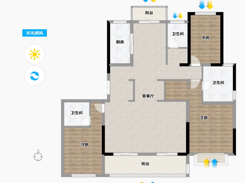 江苏省-常州市-花语江南-140.00-户型库-采光通风