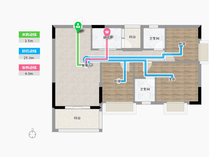 广东省-广州市-卓粤卓雅名苑-80.00-户型库-动静线