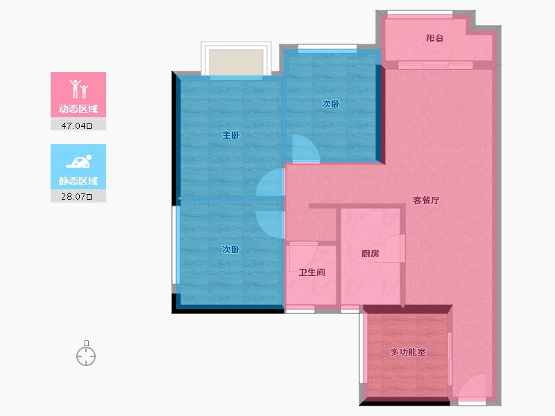 广东省-广州市-品实云湖花城-66.96-户型库-动静分区