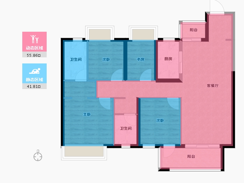 湖南省-长沙市-美的麓府-87.01-户型库-动静分区