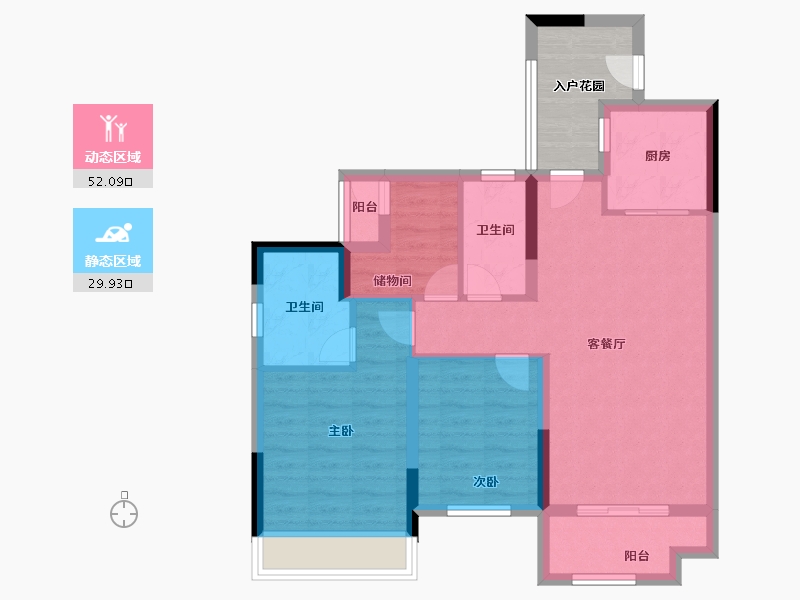 广东省-广州市-华润置地路劲金茂桐悦-78.40-户型库-动静分区