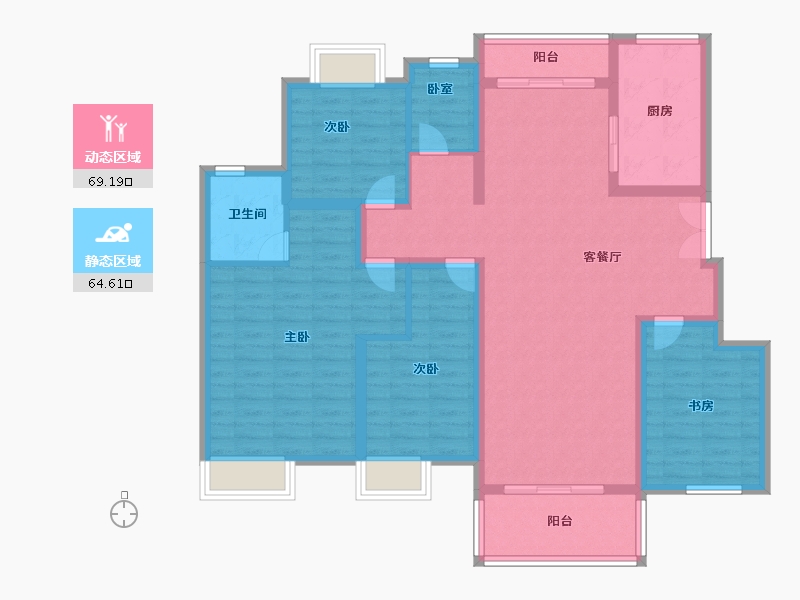 上海-上海市-中冶墅境-120.00-户型库-动静分区