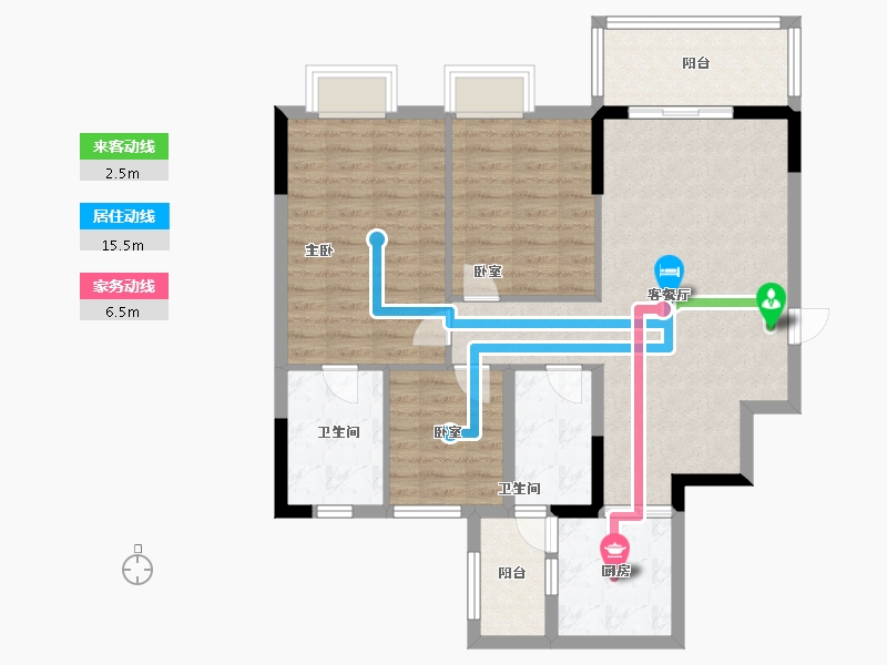 广东省-广州市-卓粤卓雅名苑-92.00-户型库-动静线