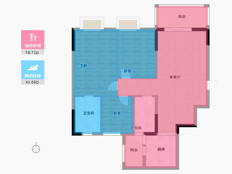 广东省-广州市-卓粤卓雅名苑-92.00-户型库-动静分区