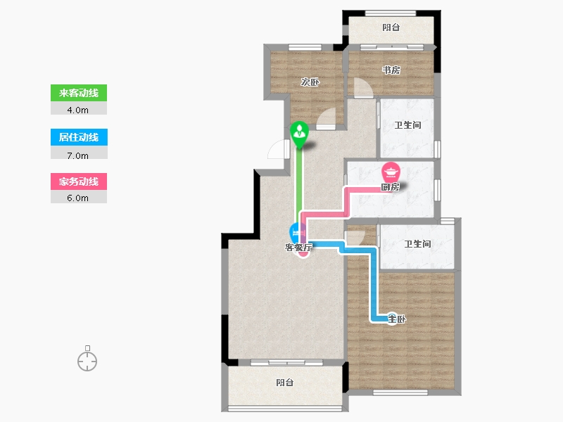 浙江省-宁波市-锦绣海樾府-108.82-户型库-动静线