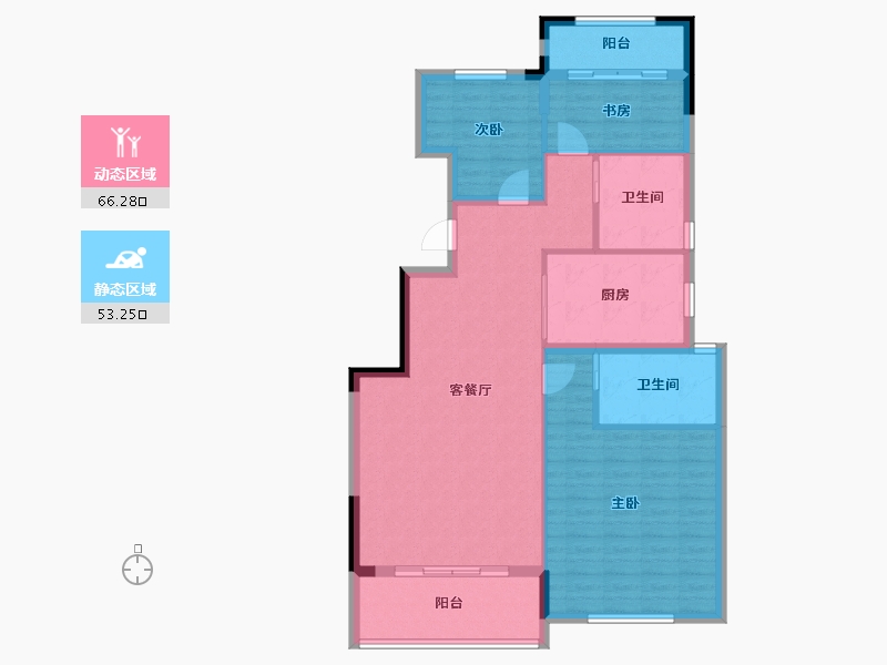 浙江省-宁波市-锦绣海樾府-108.82-户型库-动静分区