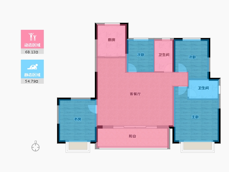 重庆-重庆市-中国湾头·星湖湾-111.42-户型库-动静分区