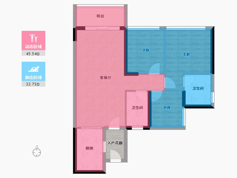 广东省-广州市-香江天赋-72.80-户型库-动静分区