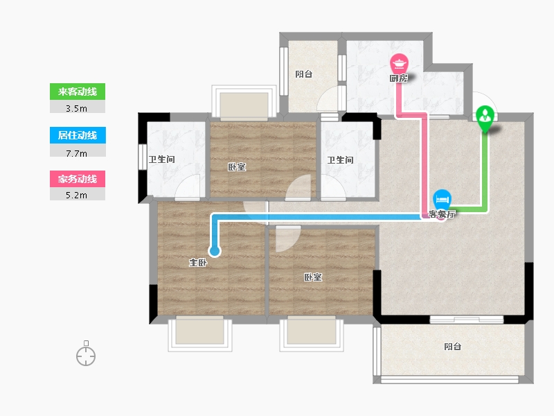 广东省-广州市-卓粤卓雅名苑-79.20-户型库-动静线