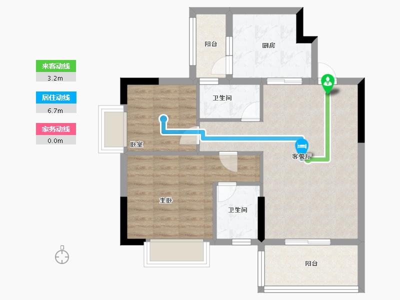 广东省-广州市-卓粤卓雅名苑-65.60-户型库-动静线