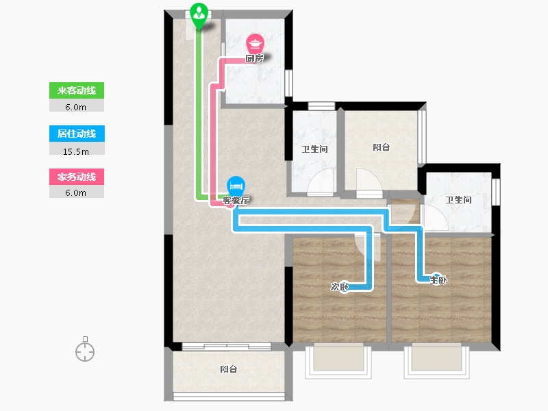 广东省-广州市-碧桂园凤凰城云顶-72.63-户型库-动静线