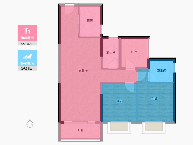 广东省-广州市-碧桂园凤凰城云顶-72.63-户型库-动静分区