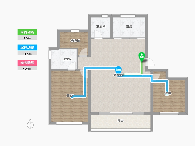 浙江省-宁波市-保利·天悦(三期)-100.77-户型库-动静线