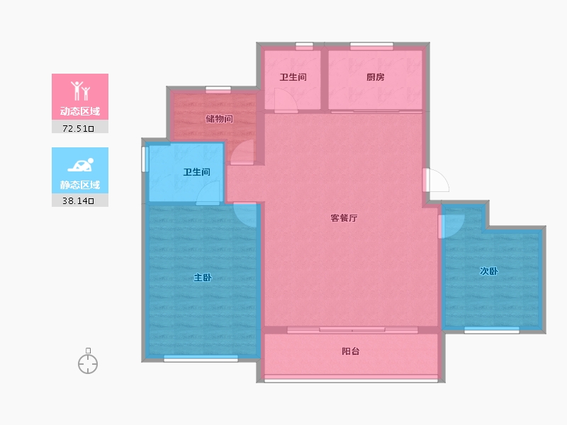 浙江省-宁波市-保利·天悦(三期)-100.77-户型库-动静分区