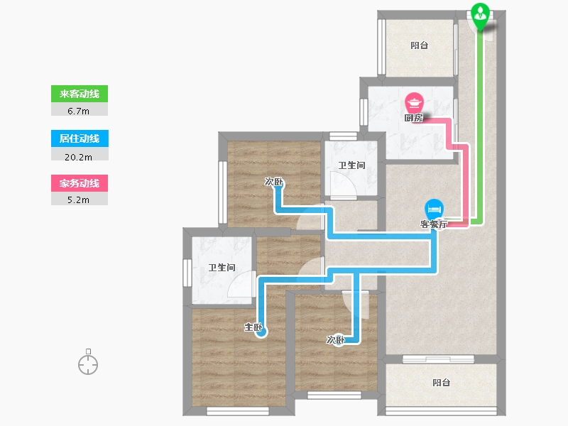 广东省-广州市-珠江花城-71.20-户型库-动静线