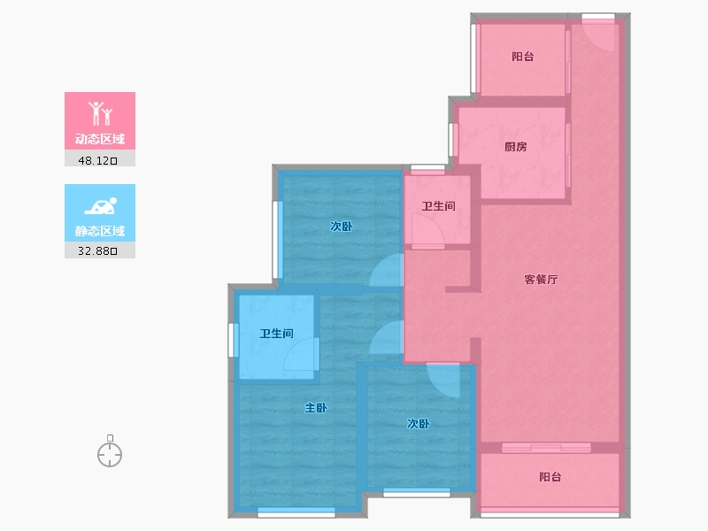 广东省-广州市-珠江花城-71.20-户型库-动静分区