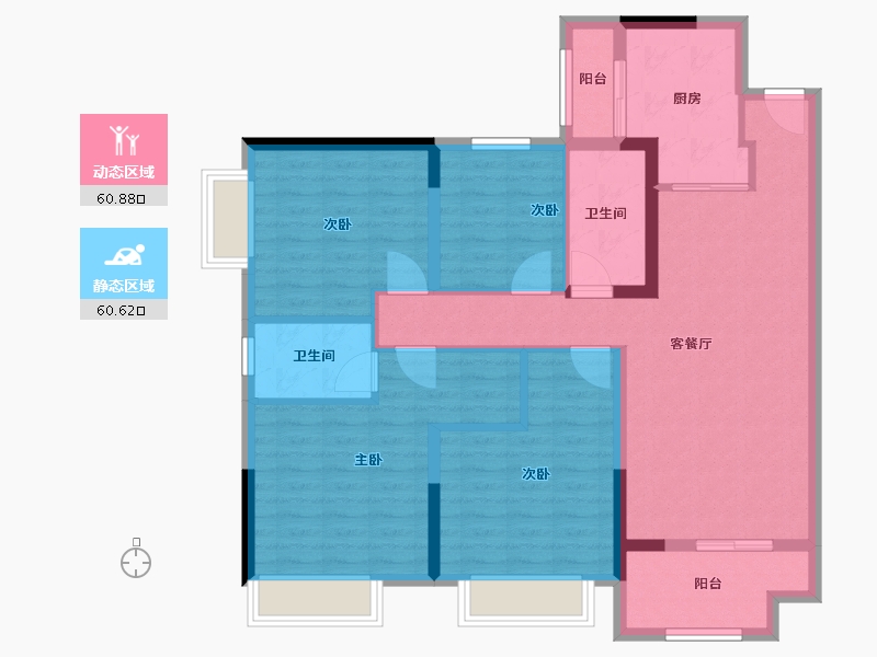 广东省-广州市-华润置地路劲金茂桐悦-108.80-户型库-动静分区