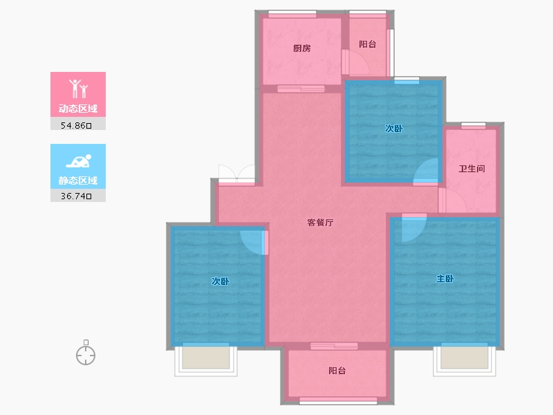 上海-上海市-中冶墅境-80.80-户型库-动静分区