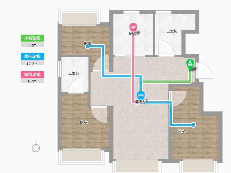 辽宁省-大连市-大连旭辉·江山如院-80.81-户型库-动静线