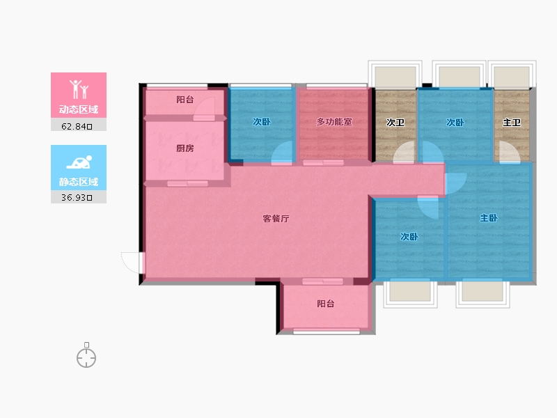 广东省-广州市-品实云湖花城-96.62-户型库-动静分区