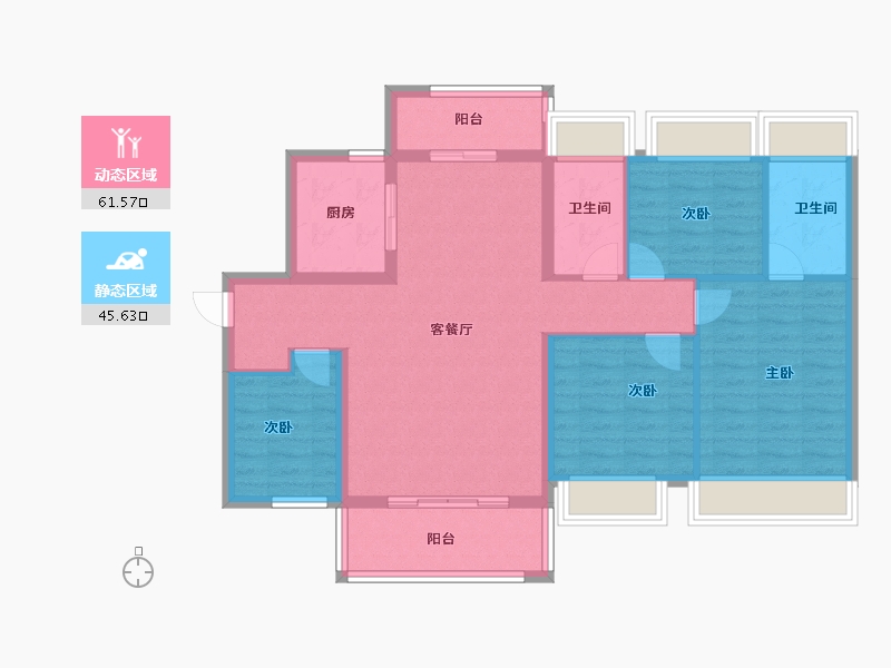 广东省-广州市-合景朗云花园-96.00-户型库-动静分区