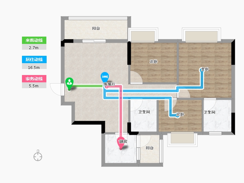 广东省-广州市-卓粤卓雅名苑-86.40-户型库-动静线