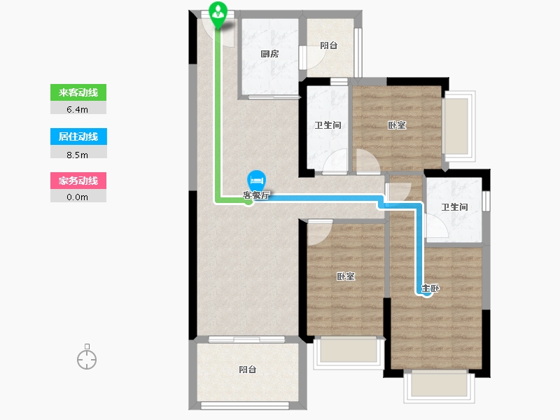 广东省-广州市-敏捷绿湖首府-86.54-户型库-动静线