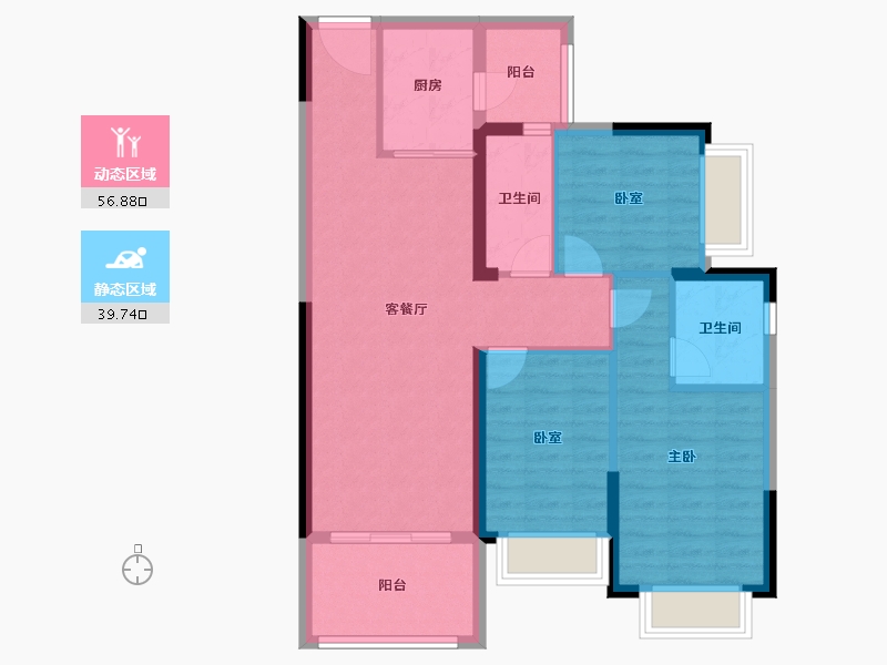 广东省-广州市-敏捷绿湖首府-86.54-户型库-动静分区