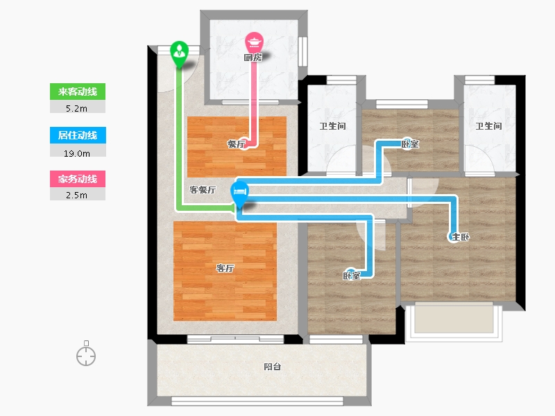 福建省-泉州市-武夷时代天越-71.20-户型库-动静线