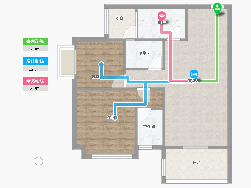 广东省-广州市-卓粤卓雅名苑-68.80-户型库-动静线