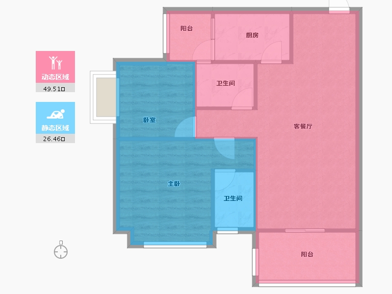 广东省-广州市-卓粤卓雅名苑-68.80-户型库-动静分区