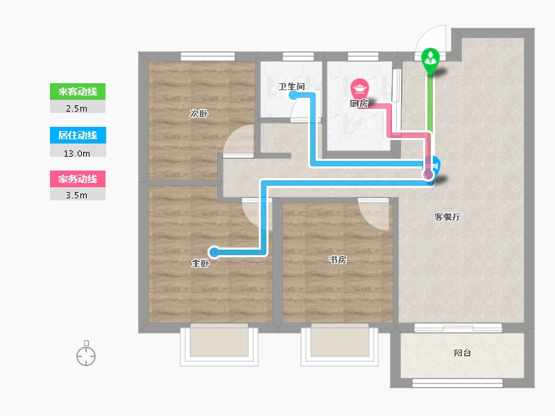 山西省-太原市-山钢铭著-65.85-户型库-动静线