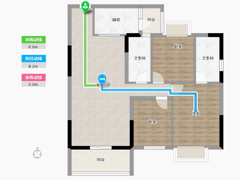 广东省-广州市-卓粤卓雅名苑-91.97-户型库-动静线